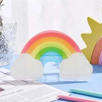 Cute Cactus Rainbow Shape Acrylic Pen Holder,Cactus Pencil Container Makeup Brush Holder, Clear Cactus Desk Accessories for School Office(Cherry)