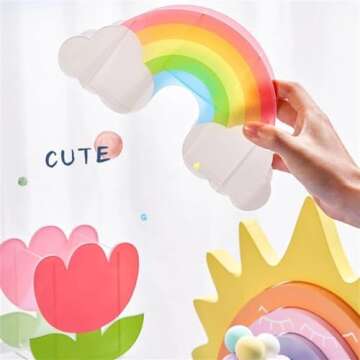 Cute Cactus Rainbow Shape Acrylic Pen Holder,Cactus Pencil Container Makeup Brush Holder, Clear Cactus Desk Accessories for School Office(Cherry)