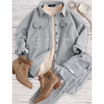 Stylish ZESICA Women's Lightweight Shacket for All Seasons