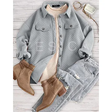 Stylish ZESICA Women's Lightweight Shacket for All Seasons