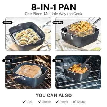 GRANITESTONE 20 Pc Pots and Pans Set Non Stick Cookware Set, Kitchen Cookware Sets with Deep Frying Pan Set, Bakeware and More for Cooking, Non Toxic, Oven and Dishwasher Safe