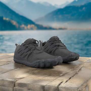 L-RUN Summer Water Shoes Men Women Hiking Aqua Shoes Black M US (Women 11.5, Men 10.5)=EU43