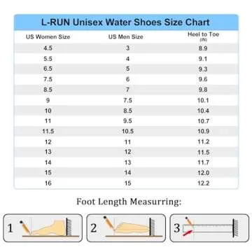 L-RUN Summer Water Shoes Men Women Hiking Aqua Shoes Black M US (Women 11.5, Men 10.5)=EU43