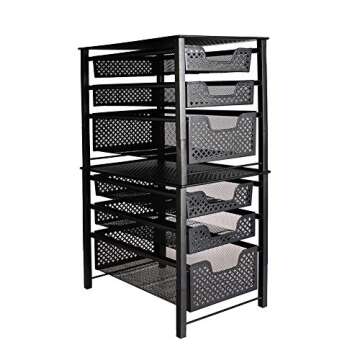 Stackable 3 Tier Organizer Baskets with Mesh Sliding Drawers, Ideal Cabinet, Countertop, Pantry, Under the Sink, and Desktop Organizer for Bathroom,Kitchen, Office.