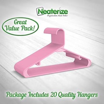 Durable NEATERIZE Clothes Hangers 20 Pack - Space Saving & Stylish