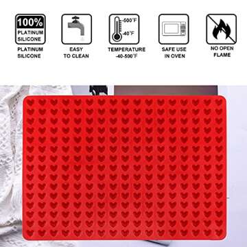 Palksky Mini Heart Silicone Baking Mold for Treats