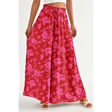 PRETTYGARDEN Summer Palazzo Pants for Women with Pockets