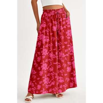 PRETTYGARDEN Summer Palazzo Pants for Women with Pockets