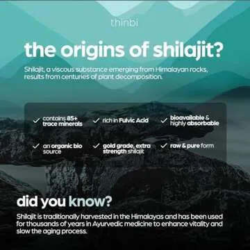 Thinbi Pure Himalayan Shilajit 10000mg Maximum Potency