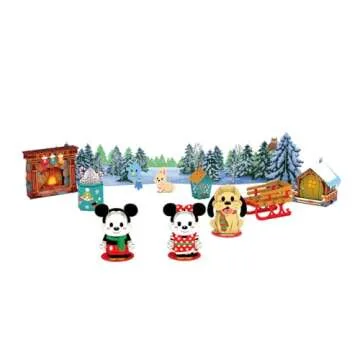 Lovepop Disney's Holiday Pop-Up Card - Paper Advent Calendar - 3D Christmas Greeting - Mickey and Friends 6.45" x 4.84" x 2.2" Tree Adventure - Countdown Box
