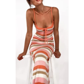 Stylish ROAONOCOMO Crochet Knit Maxi Dress for Women