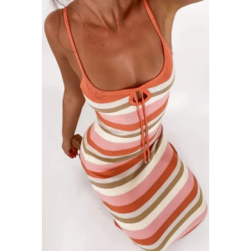 Stylish ROAONOCOMO Crochet Knit Maxi Dress for Women