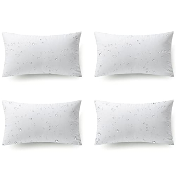 Phantoscope 12 x 20 Outdoor Pillow Inserts Pack of 4 Water Resistant Decorative Cushions