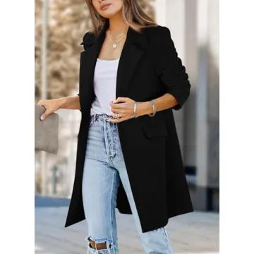 Stylish PRETTYGARDEN Women's Long Blazer Jacket for Fall