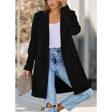 Stylish PRETTYGARDEN Women's Long Blazer Jacket for Fall