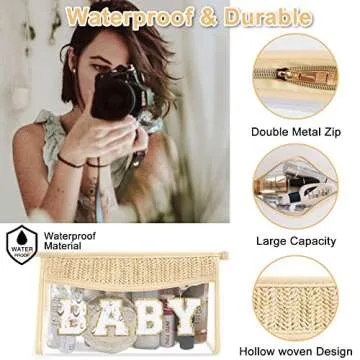 Cute Boho Patch Baby Makeup Bag - Stylish & Waterproof