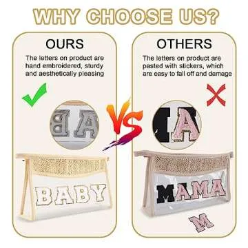 Cute Boho Patch Baby Makeup Bag - Stylish & Waterproof