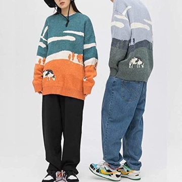 Vamtac Oversize Cow Sweater - Cozy Unisex Knit Jumper