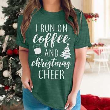 LUKYCILD Christmas Shirts for Women Teacher Christmas Shirt Womens Christmas Tops Xmas Tee Tops