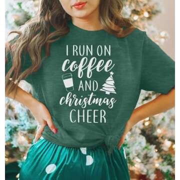 LUKYCILD Christmas Shirts for Women Teacher Christmas Shirt Womens Christmas Tops Xmas Tee Tops