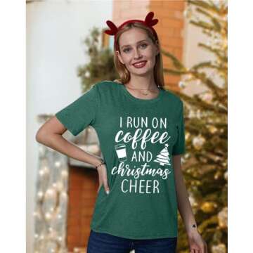 LUKYCILD Christmas Shirts for Women Teacher Christmas Shirt Womens Christmas Tops Xmas Tee Tops