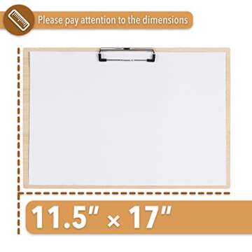 Mr. Pen- Clipboard, 11.5x17 Inches, Horizontal Wooden Clipboard, Extra Large Clipboard, Horizontal C...