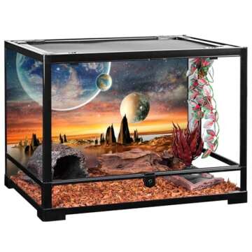 AWERT 72x18 inches Galaxy Aquarium Background Space Theme View of The Planets from Earth Fish Tank Background Hot Desert Terrarium Background