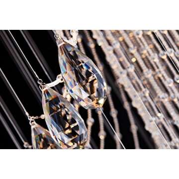 Saint Mossi 7-Lights K9 Crystal Chandelier Raindrop Chandelier Light Fixture,Large Chandelier Modern Chandelier Lamp,Modern Pendant Light Flush Mount Ceiling Light Fixture,H71 x D24