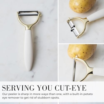 Elegant 8 Piece Gold and White Kitchen Tool Set for Every Cook