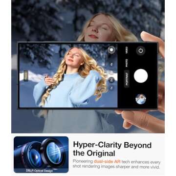 UltraGlass Unbreak Top 9H+ Glass for Samsung Galaxy S25 Ultra Camera Lens Protector [Military Grade Shatterproof & Longest Durable] S25 Ultra Lens Protector S25Ultra, Black