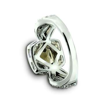 RB Gems Sterling Silver 925 Ring GENUINE GEMS Cushion 7 mm, Rhodium-Plated Finish, NEO-GOTHIC Design...