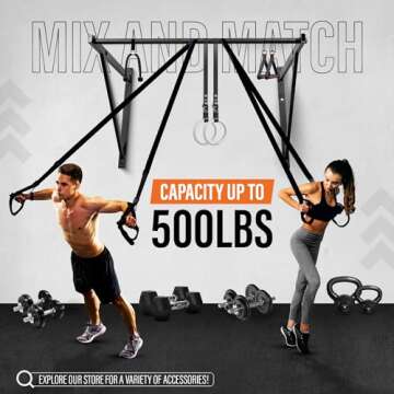 Yes4All Heavy Duty Wall Mounted Pull Up Bar – Multi-Grip Pull Ups / Pull Up Bar Ceiling Mount / Joist Mount for Home Gym