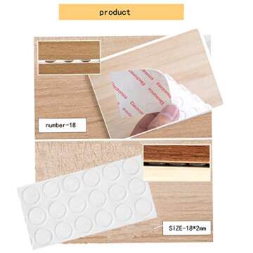 Glass Table Top Bumpers Adhesieve for Drawers, Glass Tops, Cutting Boards, Picture Frames, Small Furniture (15mm2mm). 18 Count