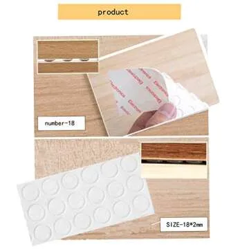 Glass Table Top Bumpers Adhesieve for Drawers, Glass Tops, Cutting Boards, Picture Frames, Small Furniture (15mm2mm). 18 Count