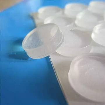 Glass Table Top Bumpers Adhesieve for Drawers, Glass Tops, Cutting Boards, Picture Frames, Small Furniture (15mm2mm). 18 Count