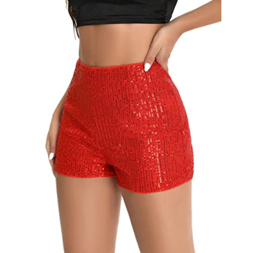 Glittery High Waist Shorts for Concerts & Parties | SweatyRocks