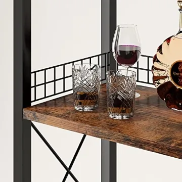 Homeiju Wine Rack Secure Storage for 20 Bottles and Glasses