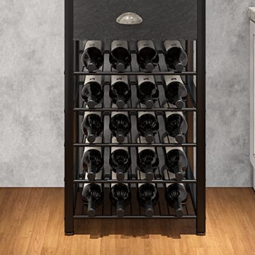 Homeiju Wine Rack Secure Storage for 20 Bottles and Glasses