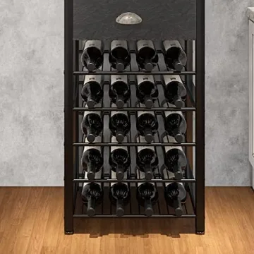 Homeiju Wine Rack Secure Storage for 20 Bottles and Glasses
