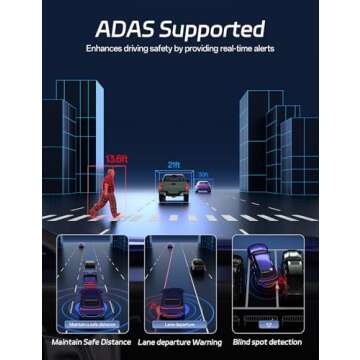 Pelsee P12 Plus 4K WiFi Rear View Mirror Dash Cam with Smart Safety Features and 64GB Card Included