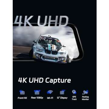 Pelsee P12 Plus 4K WiFi Dash Cam with ADAS & GPS