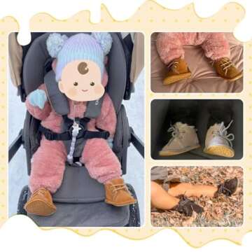Meckior Baby Booties Newborn Infant Unisex Baby Girls Boys Velvet Rubber Anit-Slip Sole Shoes Toddle...