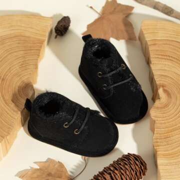 Meckior Baby Booties Newborn Infant Unisex Baby Girls Boys Velvet Rubber Anit-Slip Sole Shoes Toddler Fleece Cozy Winter Warm Prewalker Boots