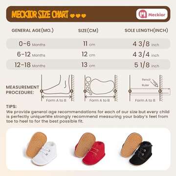 Meckior Baby Booties Newborn Infant Unisex Baby Girls Boys Velvet Rubber Anit-Slip Sole Shoes Toddler Fleece Cozy Winter Warm Prewalker Boots