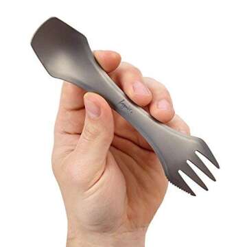 freigeist Titanium Spork: 3-in-1 Spoon, Fork & Spoon Combination For Camping, Hiking, Outdoors & Tra...