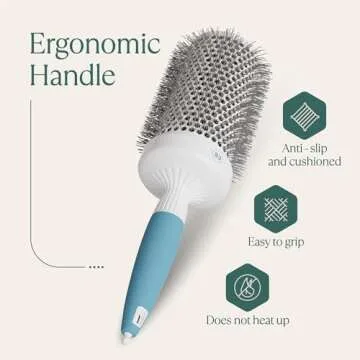 Professional Round Brush for Blow Drying - Large Ceramic Ion Thermal Barrel Brush for Sleek Precise Heat Styling and Maximum Volume - Lightweight Round Hair Brush for Hair (Bristle 2.9in, Barrel 2in)