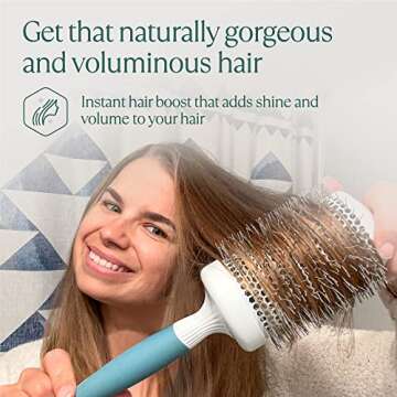 Professional Round Brush for Blow Drying - Large Ceramic Ion Thermal Barrel Brush for Sleek Precise Heat Styling and Maximum Volume - Lightweight Round Hair Brush for Hair (Bristle 2.9in, Barrel 2in)