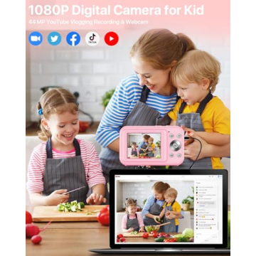 Digital Camera for Kids - Lightweight 44MP FHD 1080P with 32GB Card and 16X Zoom
