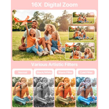 Kids Digital Camera with 32GB Card and 44MP Resolution