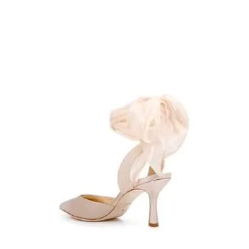 Badgley Mischka Women's Blaze Pump, White Satin, 6.5
